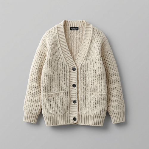 CHUNKY KNIT BUTTON CARDIGAN 