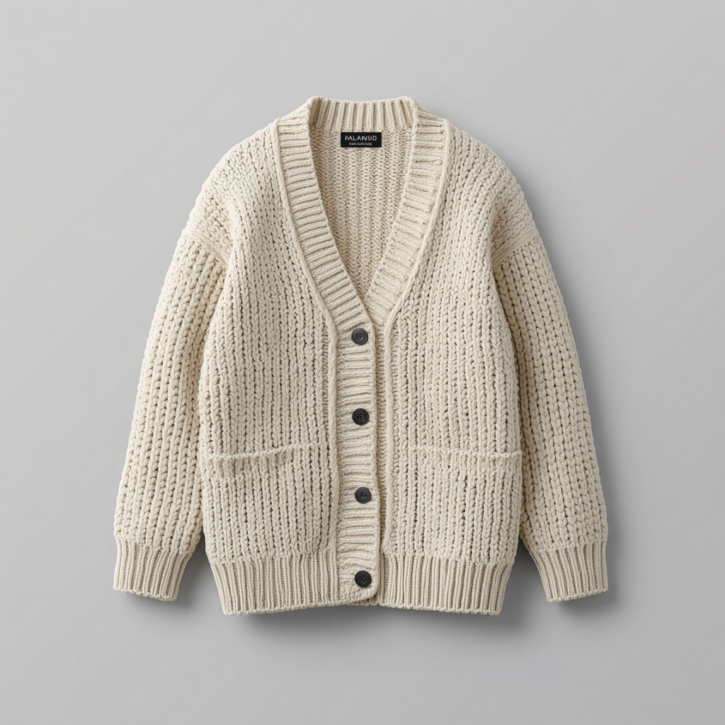 CHUNKY KNIT BUTTON CARDIGAN WOMEN'S OVERSIZED V NECK COZY SWEATER