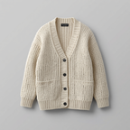 CHUNKY KNIT BUTTON CARDIGAN WOMEN'S OVERSIZED V NECK COZY SWEATER