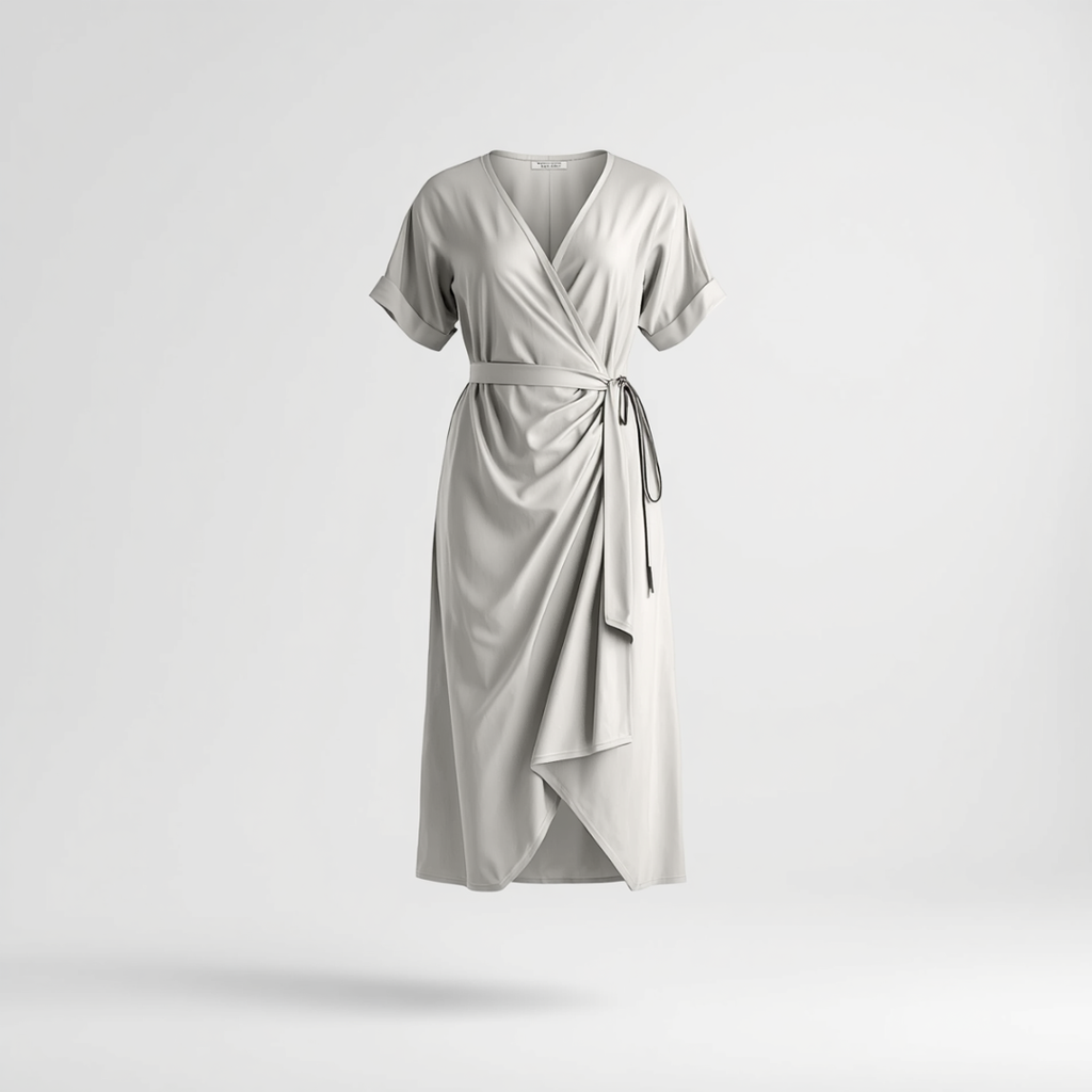 ELEGANT WRAP MIDI DRESS  WRAP STYLE