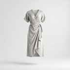 ELEGANT WRAP MIDI DRESS  WRAP STYLE