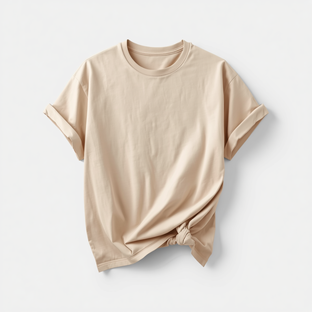 Essential Oversized Cotton T-Shirt Sand Beige