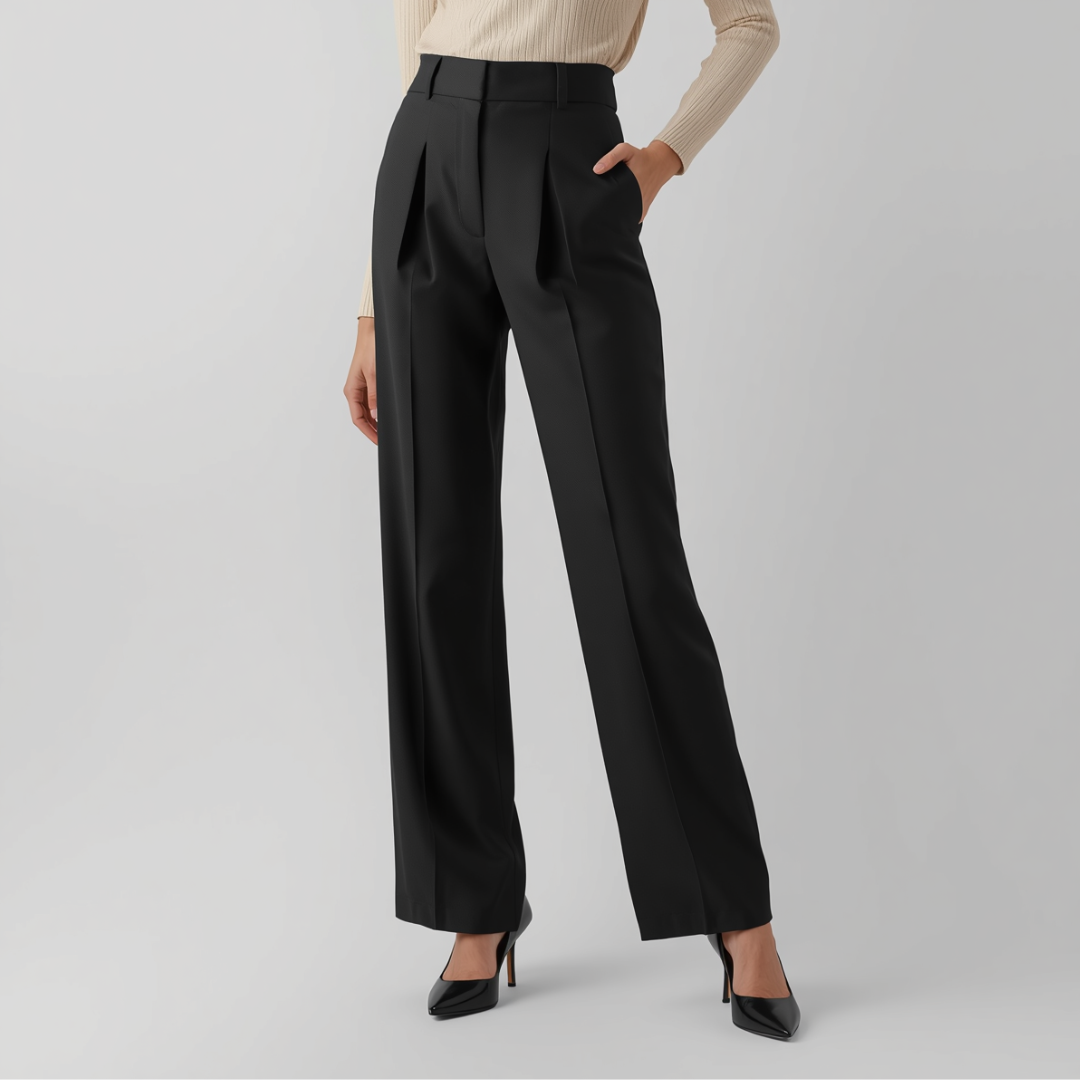 HIGH WAIST PLEATED DRESS PANTS