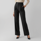TAILORED WIDE LEG TROUSERS WOMEN'S HIGH WAIST PLEATED DRESS PANTS